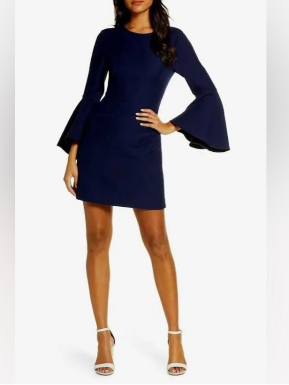 Lilly Pulitzer Kayla Stretch Dress in True Navy Fern Pucker Jacquard